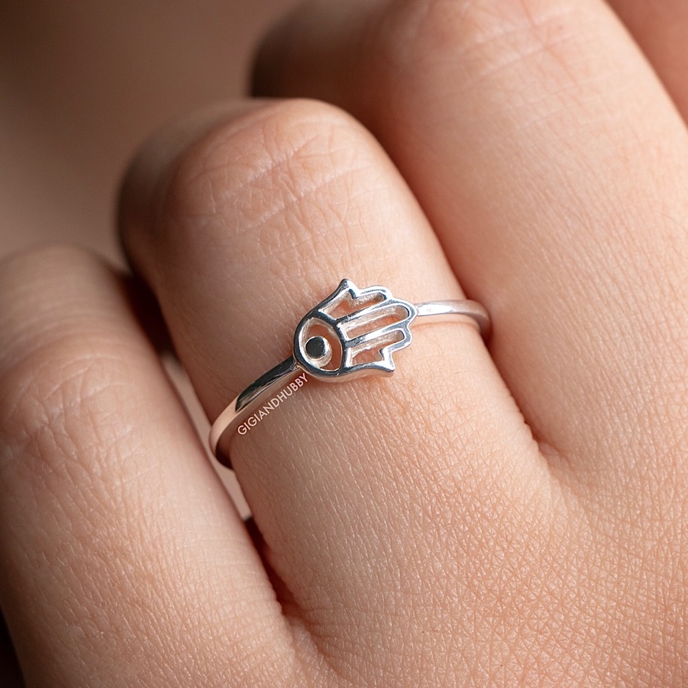 Hamsa Hand Ring on Sterling Silver 925 | Hamsa